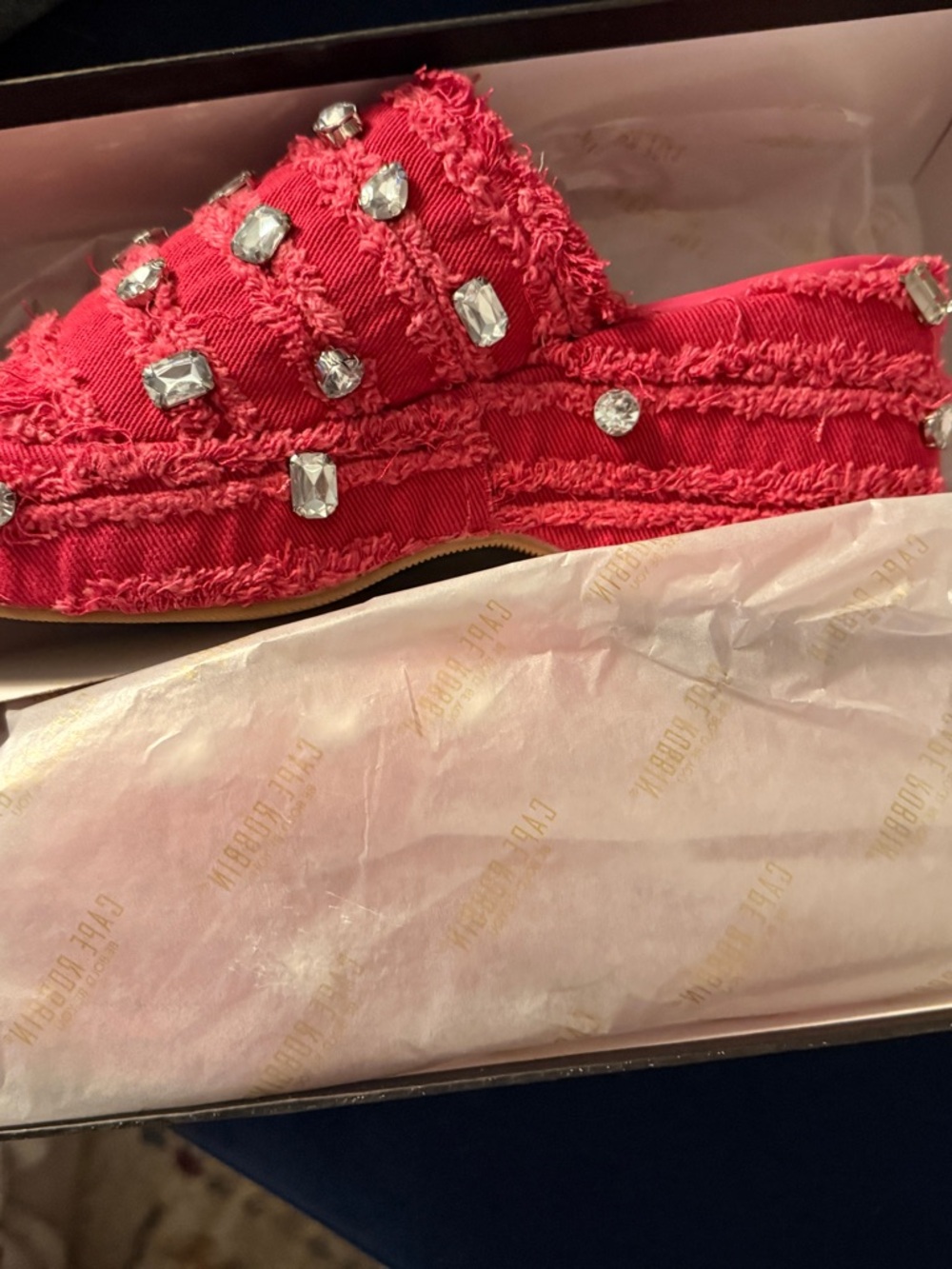 Cape Robbin pink Jeweled Slip-On Espadrille Flats